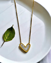 Mother of Pearl Heart Antitarnish Necklace